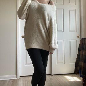 Kori Cream V-Neck Sweater Oversized Knit